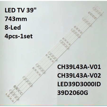 Подсветка TV 39inch 8led 743mm CH39L43A-V01 CH39L43A-V02 LED39D3000ID