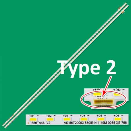 LED подсветкаTV SONY 55" 550TA46 V2 550TA47 V2 E1177098 E150504 436 74.55T20.001-0-FC1 T550HVF05.0 2шт.