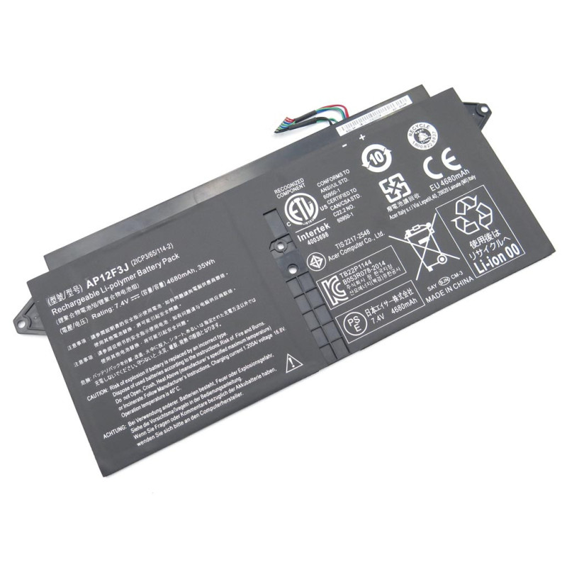 Батарея AP12F3J ACER Aspire S7-391 S7-392 S7-393 KT.00403.009 CS-ACS700NB 2ICP3/65/114-2 7.6V 5000mAh 38Wh