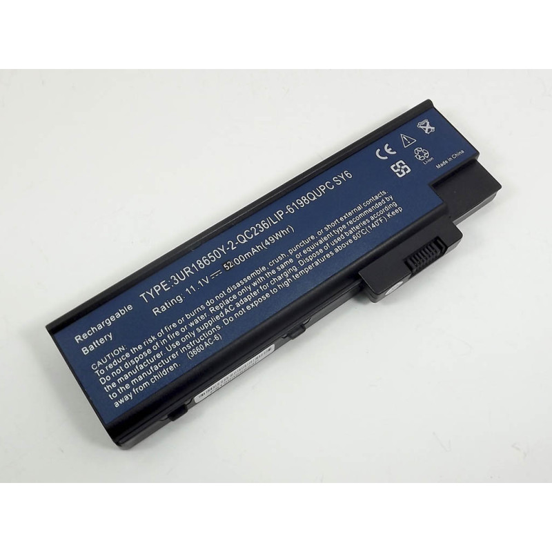Батарея ACER Aspire 7000 SQU-525 3660 5600 5670 TravelMate 2300 4220 5110 3002NWLCi 3002WLCi 3002WLMi 3002WLMi 11.1V 5200mAh