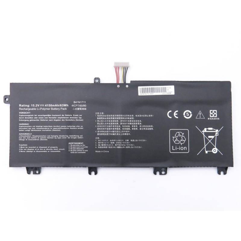 Батарея B41N1711 ASUS GL503VM GL503VD GL703VD GL703VM FX63V FX63VD FX503VM FX705 ZX63VD 15.2V 4150mAh 63Wh шлейф 2см Батарея B41N1711 ASUS GL503VM GL503VD GL703VD GL703VM FX63V FX63VD FX503VM FX705 ZX63VD 15.2V 4150mAh 63Wh шлейф 2см