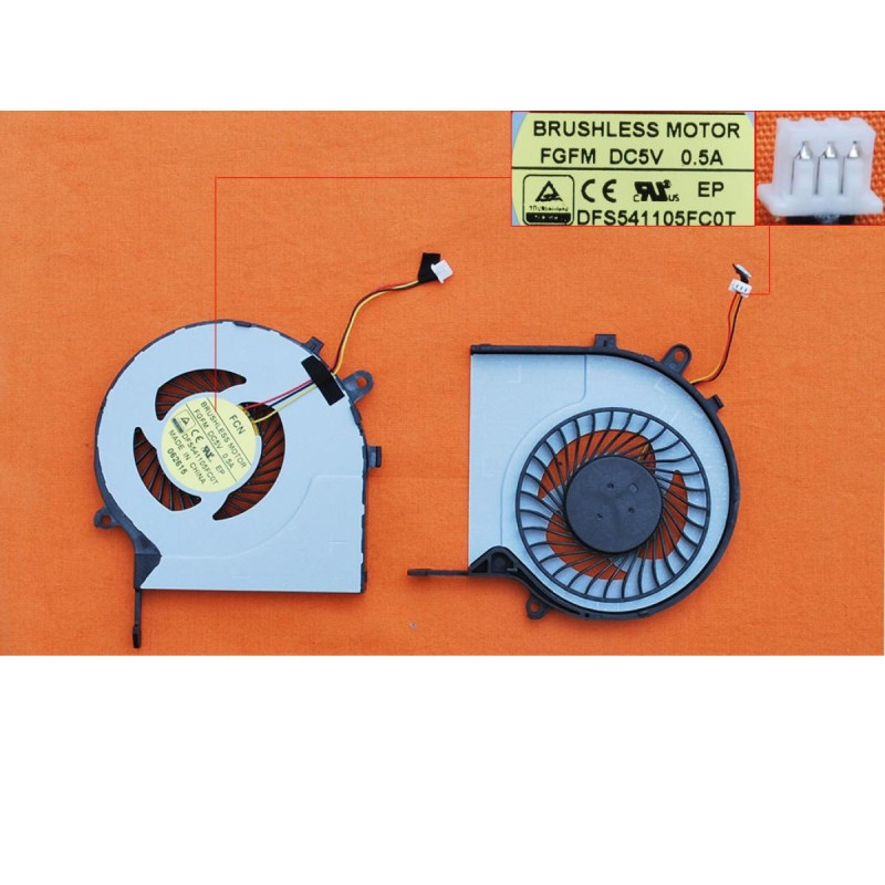 Вентилятор Toshiba L50-C L55-C L55-C5272 P50-C S55-C S55 DFS541105FC0T FGFM FABL000EUA NFB75A05H-003 FSFA16M 3 Pin Вентилятор Toshiba L50-C L55-C L55-C5272 P50-C S55-C S55 DFS541105FC0T FGFM FABL000EUA NFB75A05H-003 FSFA16M 3 Pin