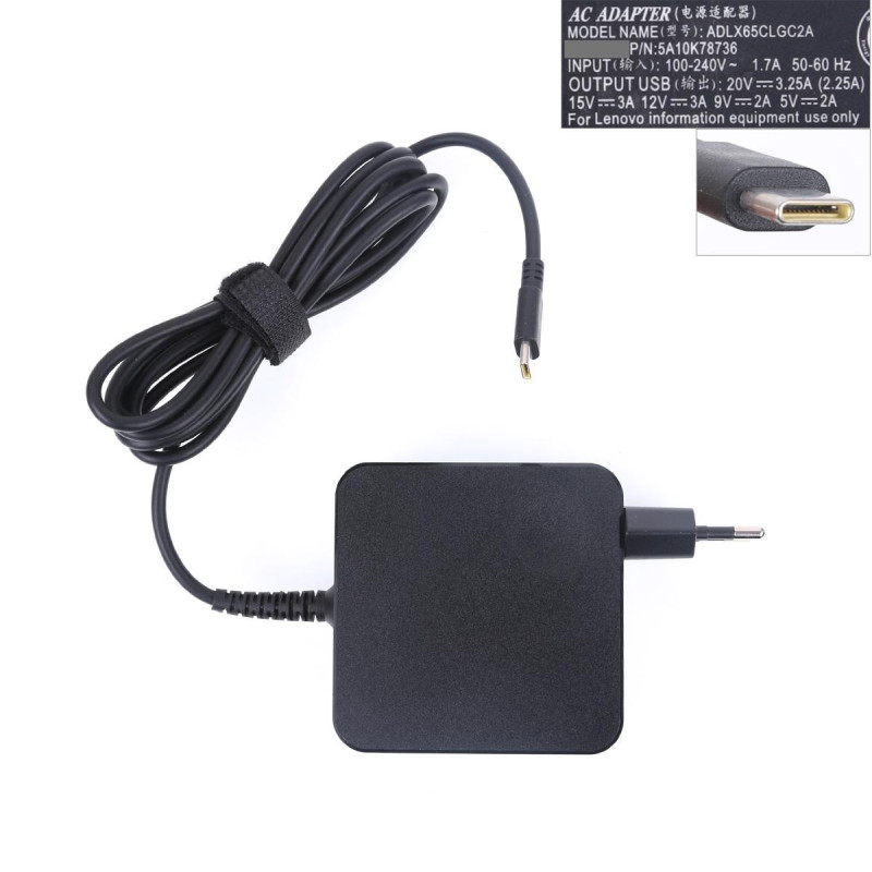 Блок живлення Lenovo Type-C 65W 20V 3.25A 15V 3A 12V 3A 9V 2A 5V 2A Блок живлення Lenovo Type-C 65W 20V 3.25A 15V 3A 12V 3A 9V 2A 5V 2A