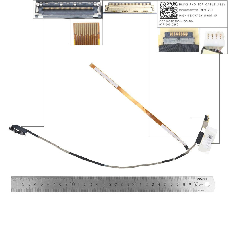 Шлейф матриці Lenovo Yoga 710-14IKB 71014IKB 710-14ISK 71014ISK 80TY 80V4 5C10L47422 DC02002D200 BIUY2 eDP 30Pin