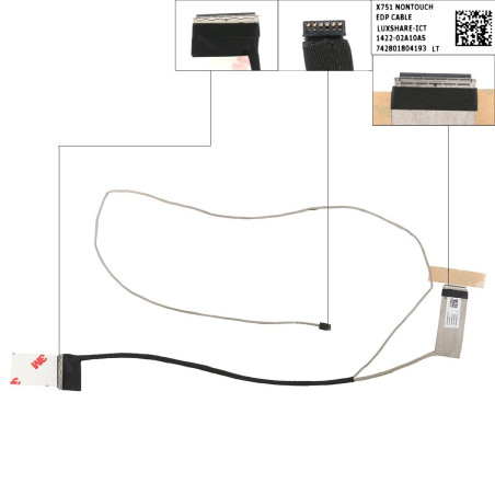 Шлейф матрицы Asus X751LA X751LAB X751LAV X751LB X751LJ X751LJC X751NA X751NV X751SA X751SJ X751SV X751YI F751YI