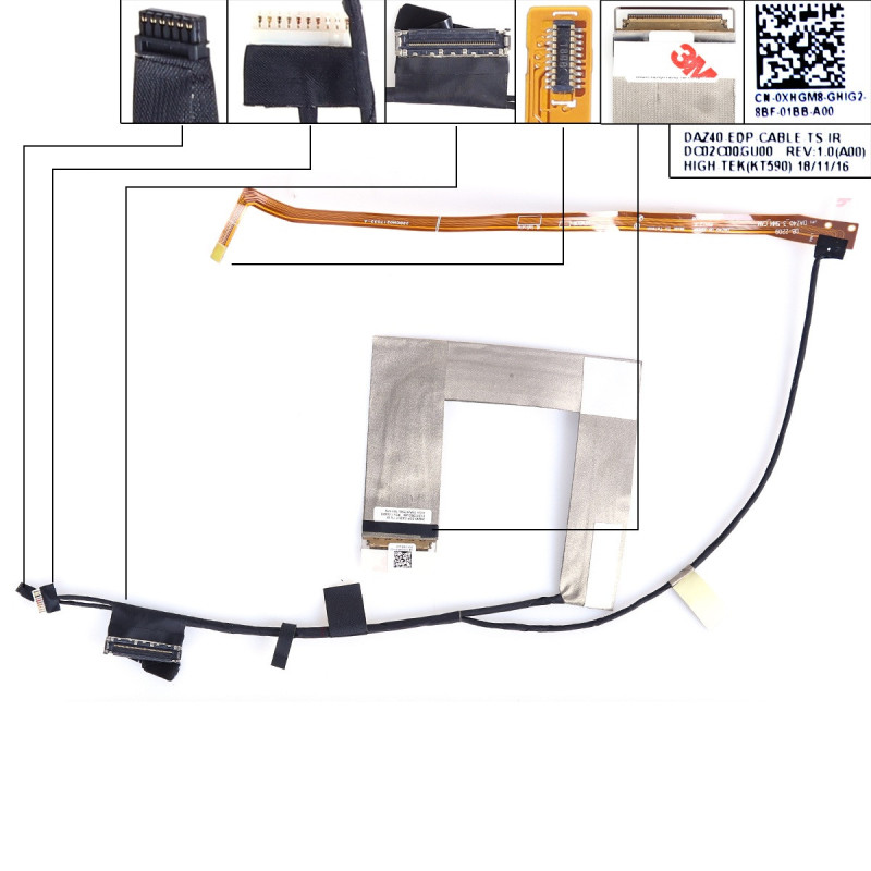 Шлейф матрицы Dell Latitude E7490 7490 eDP 40pin Touch DC02C00GU00 0XHGM8 DAZ40 Шлейф матрицы Dell Latitude E7490 7490 eDP 40pin Touch DC02C00GU00 0XHGM8 DAZ40