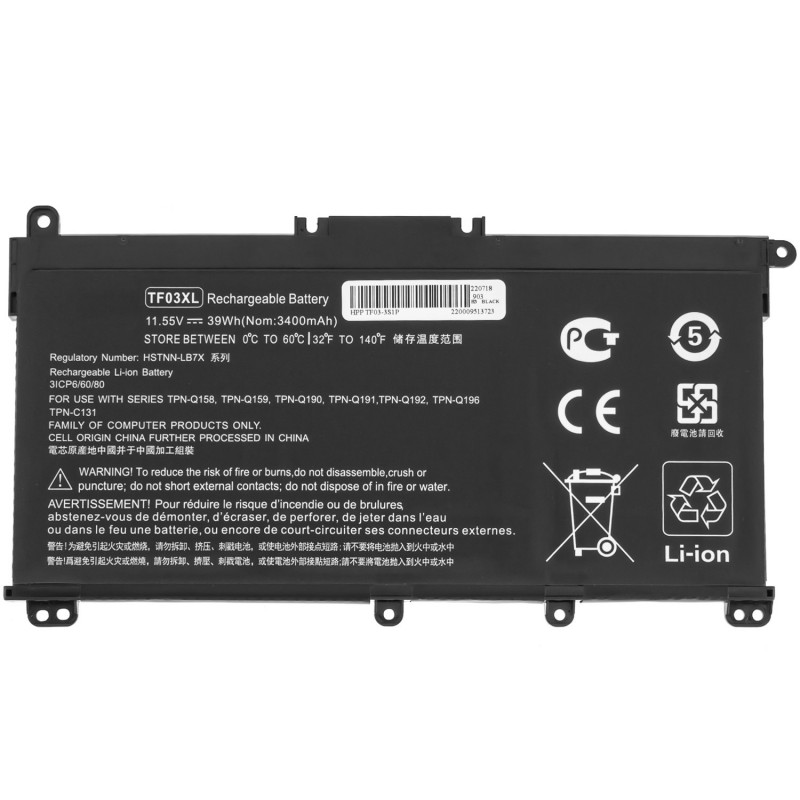 Батарея HP Pavilion 14-CE0029TX 14-CE0030TX 14-CE0034TX-CS0037T 15-CS0038T 15-CS0039T 15-CS0040TX 11.4V 3600mAh Батарея HP Pavilion 14-CE0029TX 14-CE0030TX 14-CE0034TX-CS0037T 15-CS0038T 15-CS0039T 15-CS0040TX 11.4V 3600mAh