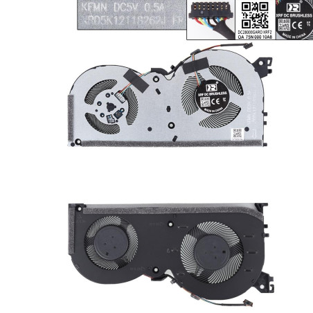Вентилятор Lenovo Ideapad Gaming 3-15IMH05 3-15ARH05 5-15IMH05 81Y4 82EY 82D4 DFS5K12114262J DC28000F7F0 5F10S13912