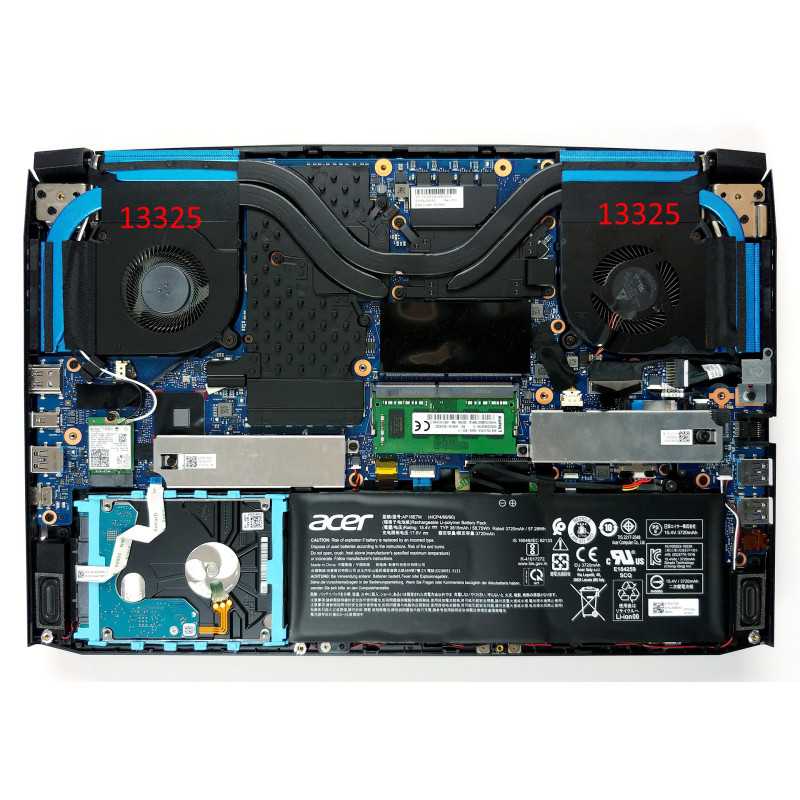 Кулер Acer Predator Helios 300 PH315-52 PH315 PH317-53 PH317-54 ConceptD 5 CN517-71 23.Q5MN4.002 DFS531005PL0T DC28000QEF0