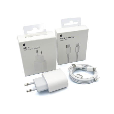 Блок живлення APPLE 18W Type-C USB-C MU7V2ZM/A iPhone Ipad USB-C to Lightning 1м Apple iphone 11 Pro Max XS XR 7 8 Plus iPad