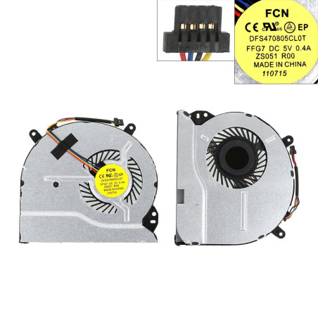 Вентилятор HP 15-b107cl 15-1000 DFS531105MC0T FBGF 101012A 702746-001 702747-001 697914-001 BSB0705HC-CC1S 0CWU33