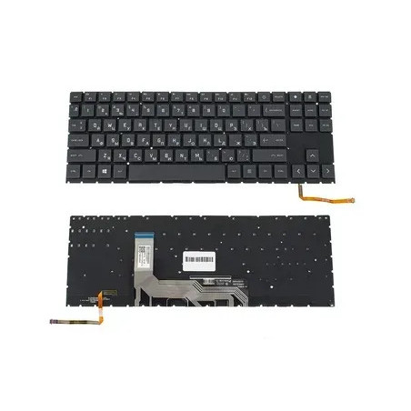 Клавіатура HP Omen 15-EN 15Z-EN 15-EK 15T-EK V193446CS1 M00666-001 чорна з білою підсвіткой