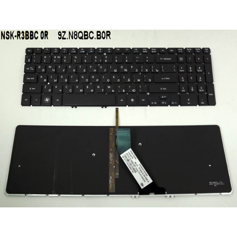 Клавиатура для ноутбука ACER Aspire Timeline Ultra M5 M5-581T V5-571 M3-581 M5-581 V5-531 551 9Z.N8QBC.B0R NSK-R3BBC PK130O22A0