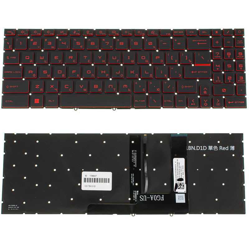 Клавиатура MSI Katana GF66 GF76 11SC 11UC 11UD 11UE 11UG 12UC 12UD 12UE 12UG 12UGS 9Z.NK1BN.D1D NSK-FG0DBN с RED