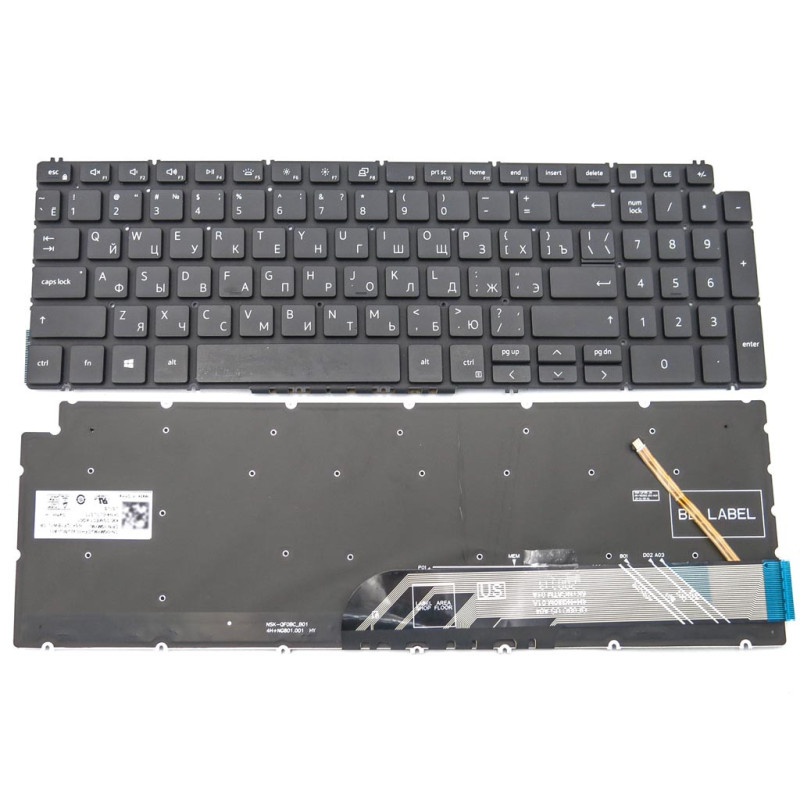 Клавіатура для DELL Inspiron 7591 5590 5591 5594 5598 7590 5593 5584 7790 P90F P83F 7500 7501 5501 5502 0V3D36 QF0SW 0GMXMJ QF1