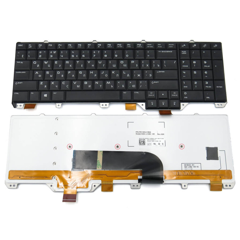 Клавіатура для DELL Alienware M17X R5 0P55YT P55YT PK130UJ1B04 Клавіатура для DELL Alienware M17X R5 0P55YT P55YT PK130UJ1B04