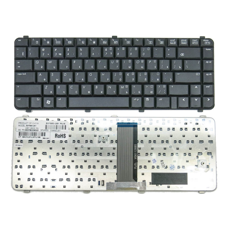 Клавиатура для HP Compaq 511 610 515 516 615 6530S 6535S 6730S 6735S CQ510 CQ610 CQ615 6531s 6731s 539682-001 V061126BS V061126