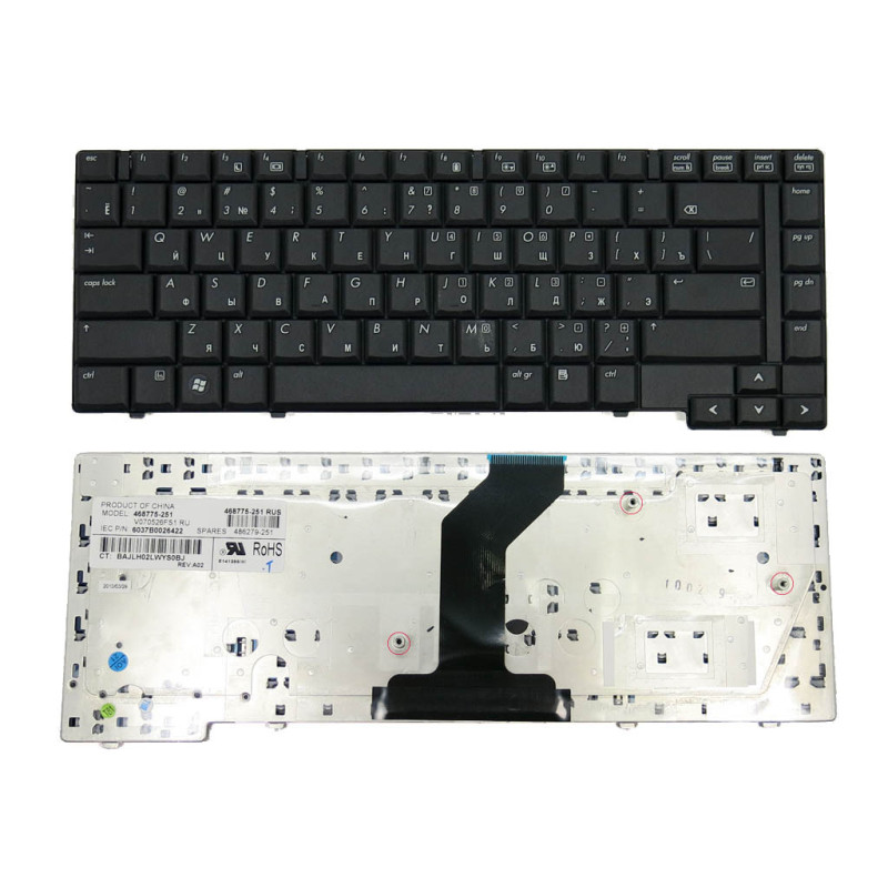 Клавиатура для HP Compaq 6530B 6535B 468775-251 486279-251 468775-251 V070526FS1 486279-251 6037B0026422 NSK-H4E0R 9J.N8282.E0R