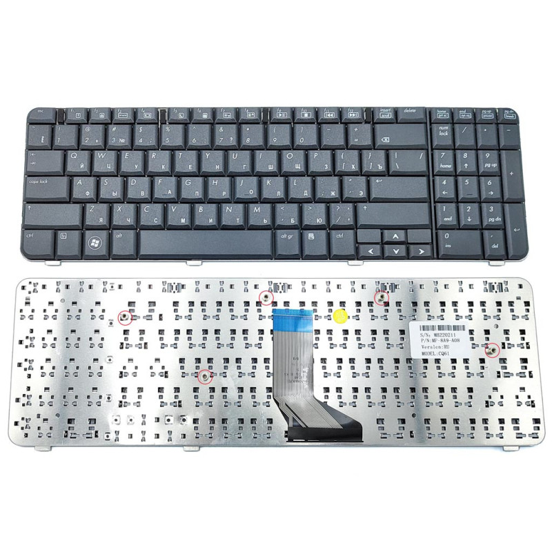 Клавиатура для HP 517865 001 031 532818-001 NSK-HA601 539618 772-007B6-6982 AE0P6U00010 AE0P6U00310 MP-08A93US-920 9J.N0Y82.601