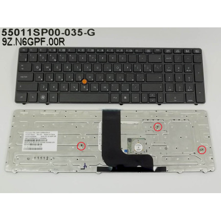 Клавиатура HP EliteBook 9Z.N6GBV.00R 55011SP00-035-G 55012AF00-035-G N6GPF HX0PF HX0BV HXBBF N6GBF 55012AF00 55011SP00 652682