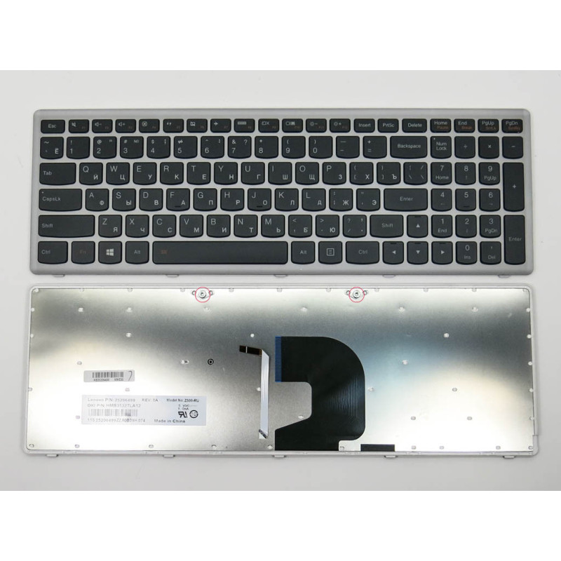 Клавиатура для LENOVO IdeaPad 25206409 T6F1-RU PK130SY1D05 9Z.N8RSC.30R NSK-BF3SC V-136520FK1 V136520FK1 206237 N8RSC BF3SC 40R