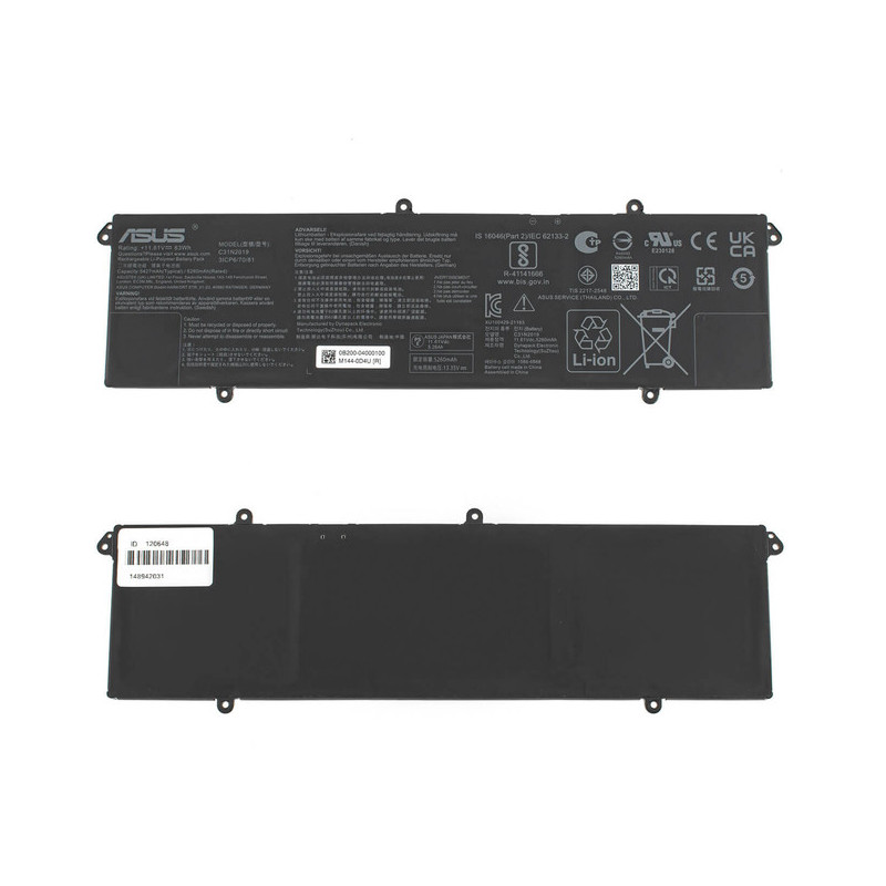Батарея C31N2019 11.61V 63Wh 5427 5260mAh ASUS K3400 K3605 K6400 M3401 M6400 M7400 N7400 X3400 X7400 0B200-04000100 3ICP