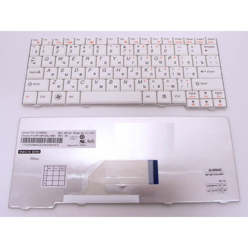 Клавиатура для LENOVO IdeaPad MP-08F53US-686 MP-08F53US-6861 PK1308H3A40 PK130H3A57 V103802AS1 008442 008905 08F53SU 008466 S10 Клавиатура для LENOVO IdeaPad MP-08F53US-686 MP-08F53US-6861 PK1308H3A40 PK130H3A57 V103802AS1 008442 008905 08F53SU 008466 S10