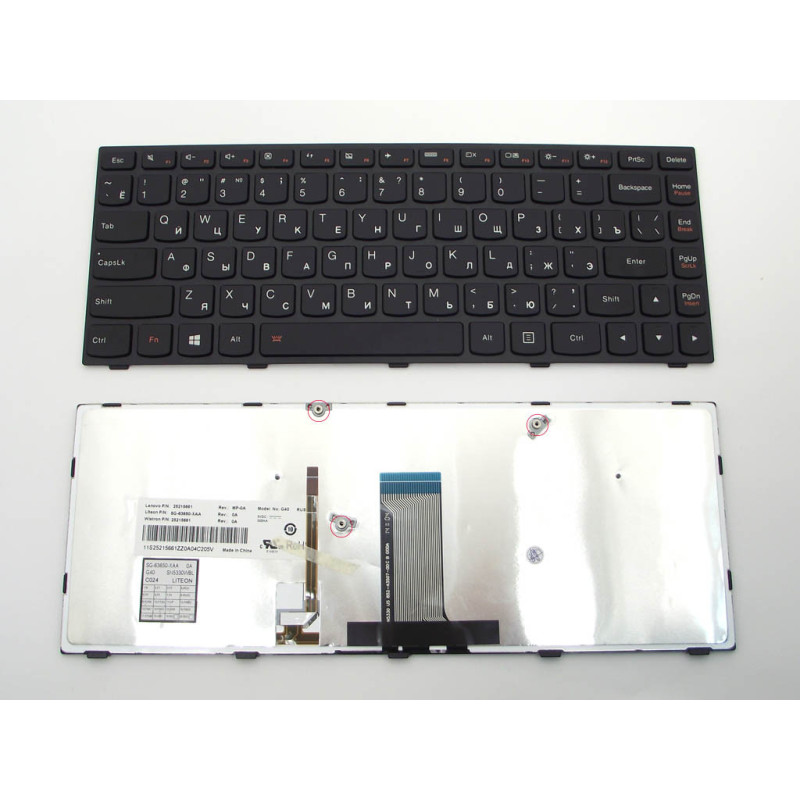 Клавіатура для LENOVO IdeaPad G40 Z40 75 Flex 2-14 B40 30 45 70 80 N40 25215190 25-215190 PK130TG2A00 MP-13P83US-686 25214510
