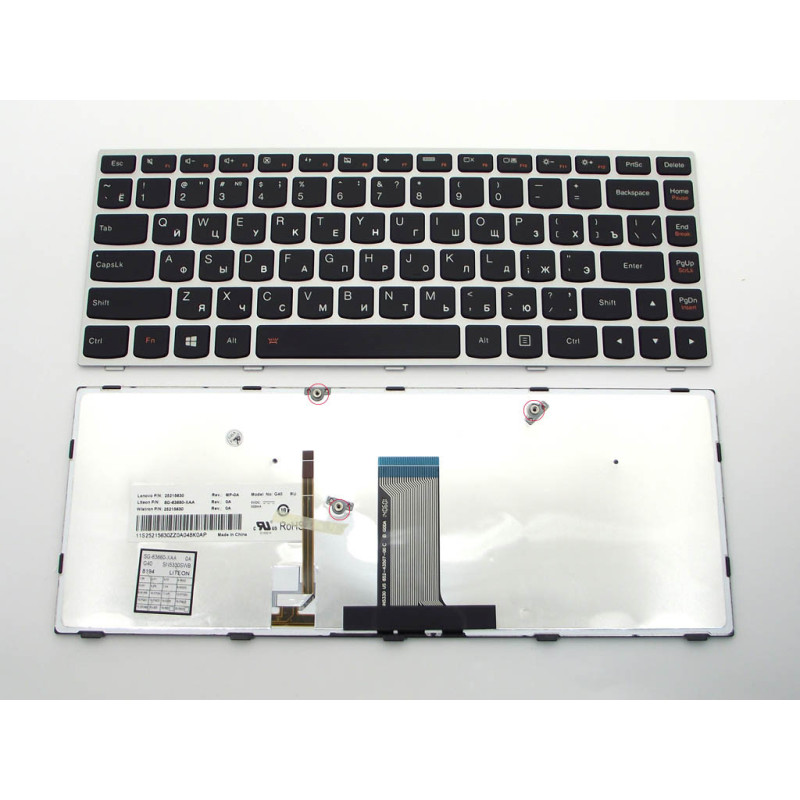 Клавіатура для Lenovo IdeaPad G40 Z40 B40 70 80 N40 25215190 215190 PK130TG2A00 25214510 13P83US 214510 PK1314I1A00 PL130TG1A00