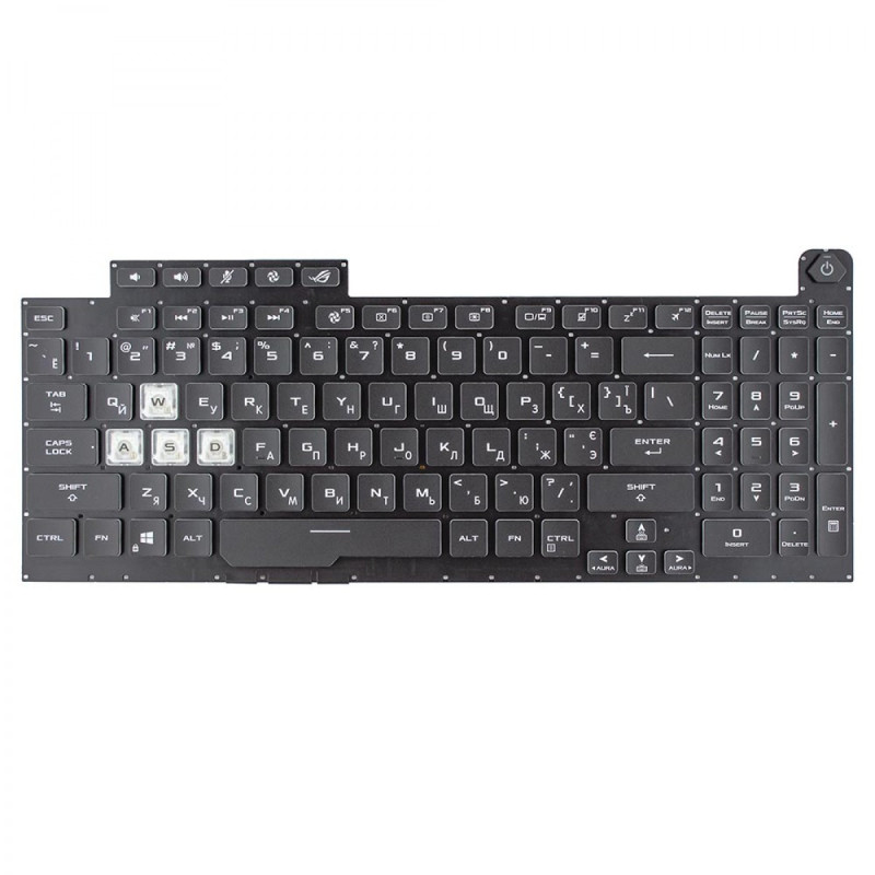 Клавиатура Asus ROG Strix G731GT G731GU V185062DS2 V185062DS1 0KN1-914US11 0KN1914US11 0KNR0-661JUS00 0KNR0661JUS00