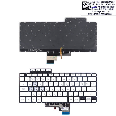 Клавиатура Asus TUF Dash F15 FX516PC FX516PE FX516PM FX516PR TUF516PE TUF516PM TUF516PR 90NR0651-R31UA0 6051B1444801