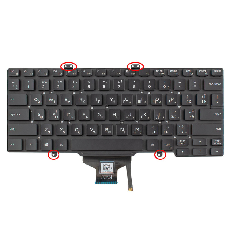 Клавиатура Dell Latitude 3400 5400 5401 5410 7400 7410 0RN86F PK132EE1B00 NSK-EWABC 9Z.NFWBC.A01