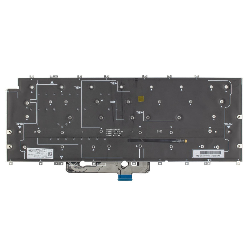 Клавіатура Dell XPS 13 9315 RU UA Blue 6pin Backlit 01RTVF SN2122B LK133Q71A00 SG-B1600-XUA 0NY0PX NSK-DERBBC LK133Q7