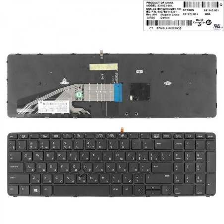 Клавиатура HP ProBook 450 455 470 G3 G4 650 655 G2 G3 6037B0115301 837549-001 827028-001 9Z.NCGSQ.501 NSK-CZ5SQ