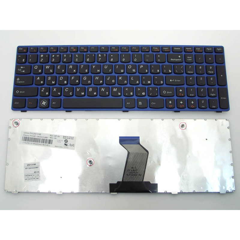 Клавіатура LENOVO 25-012349 25-012436 25-013317 25-200938 25-201000 25011910 25012349 25012436 25013317 25200938 25201000 10A3