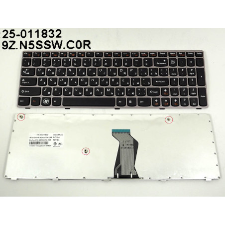 Клавіатура для ноутбука LENOVO 9Z.N5SSW.G0R NSK-B5ASW NSK-B5BSW NSK-B5CSW NSK-B5GSW MP-10A33SU-6863 MP-10A33SU-6864 MP-10A33SU