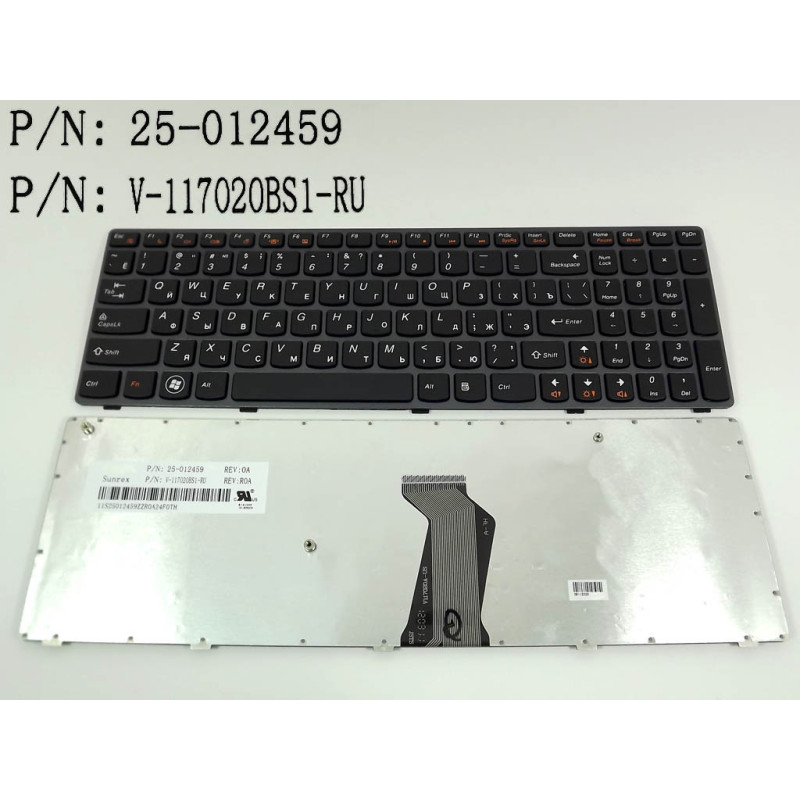 Клавіатура LENOVO 25201000 MP-10A3 T4TQ-RU G570-RU 9Z.N5SSW.A0R 9Z.N5SSW.B0R 9Z.N5SSW.C0R 9Z.N5SSW.G0R NSK B5ASW B5BSW B5CSW