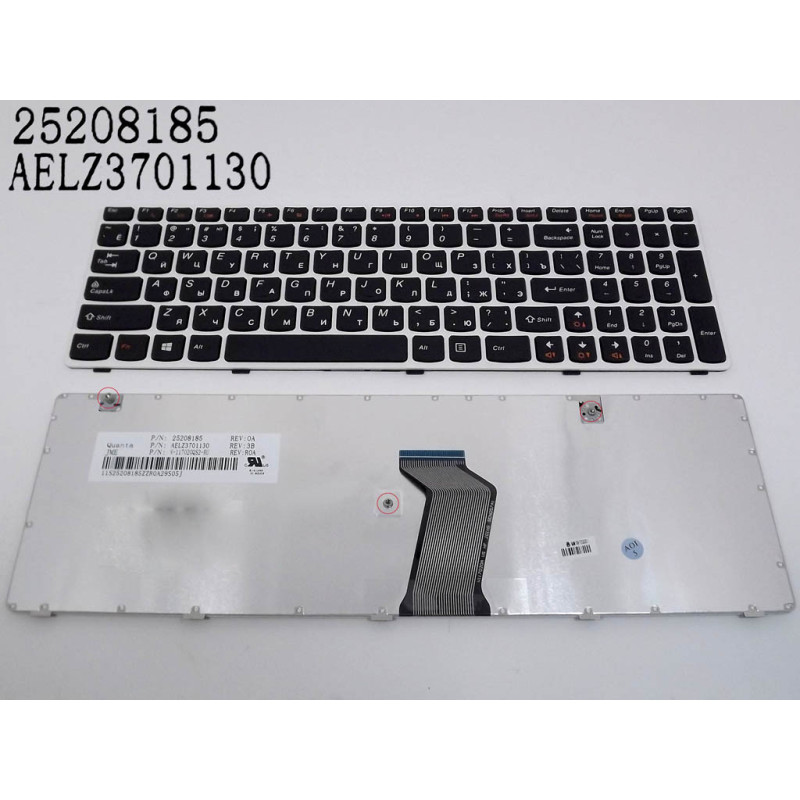 Клавиатура для LENOVO PK130N23D05 9Z.N8RSC.30R 9Z.N5SSC.P0R AELZ3700110 V-117020PSN1 V-117020NS1 206417 N8RSC BF3SC 202487 Z585