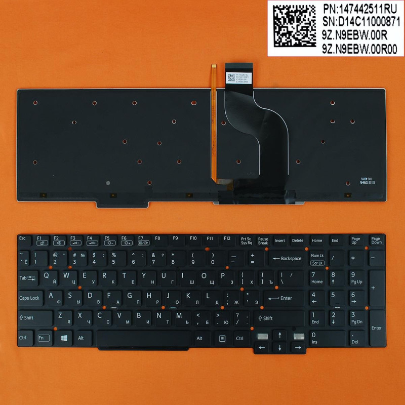 Клавіатура Sony Vaio SVT15 9Z.N9EBW.00E 9ZN9EBW00E SG0BW Клавіатура Sony Vaio SVT15 9Z.N9EBW.00E 9ZN9EBW00E SG0BW
