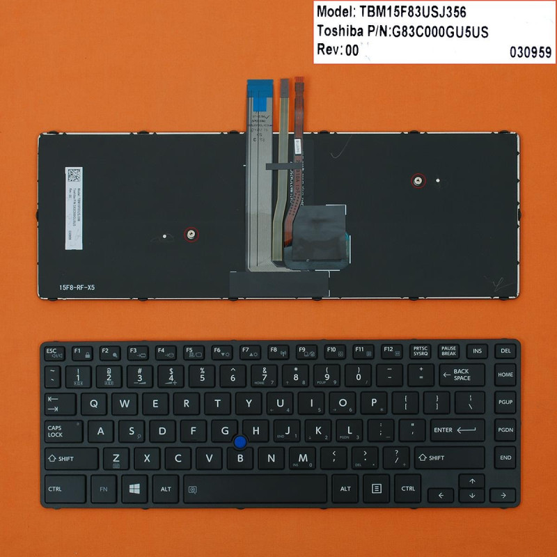 Клавіатура Toshiba Tecra R40-C RZ83 G83 TBM15F83USJ356 G83C000GU5US Клавіатура Toshiba Tecra R40-C RZ83 G83 TBM15F83USJ356 G83C000GU5US