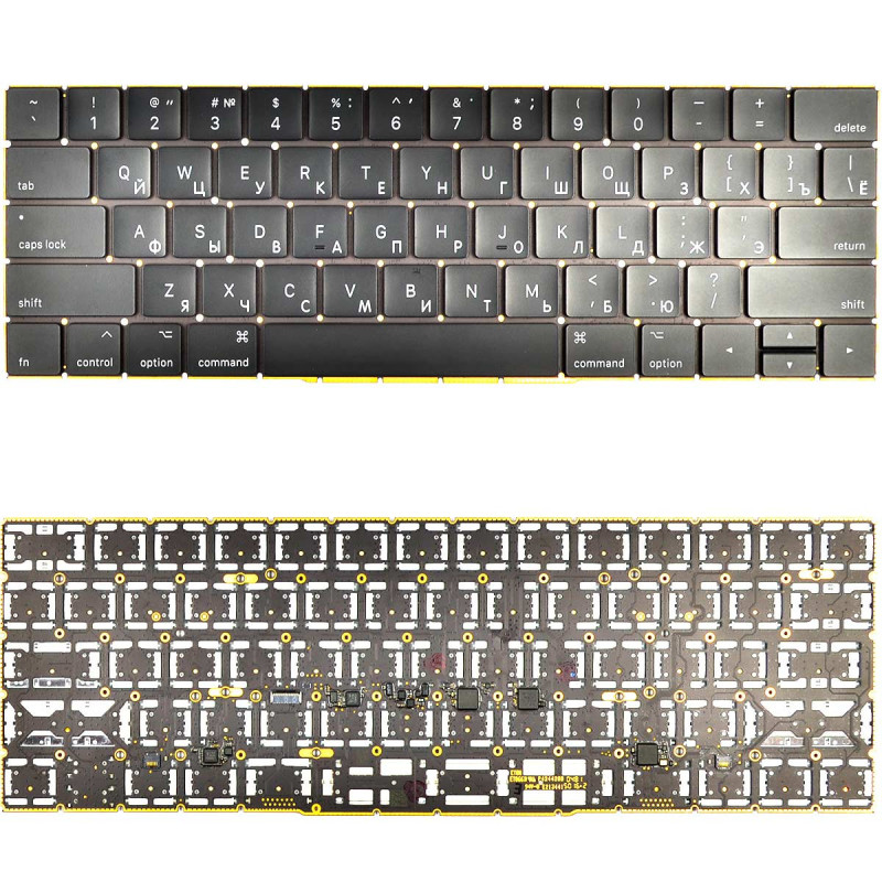 Клавиатура Apple MacBook Pro A1707 15 RU черная с подсветкой Клавиатура Apple MacBook Pro A1707 15 RU черная с подсветкой