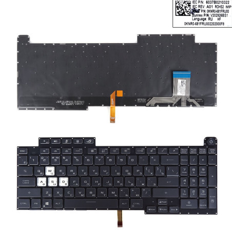 Клавиатура Asus ROG Strix G17 G713QY G713QR G713QE G713Q 6037B0210322 0KNR0-681FRU00 V202926BS1 6037B0210301 0KNR0-68