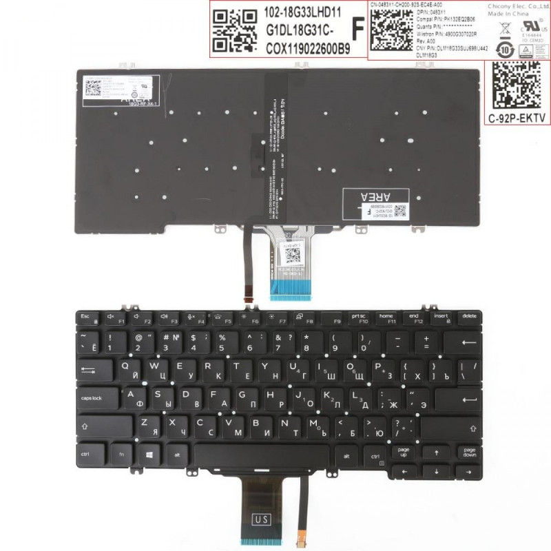 Клавиатура Dell Latitude E5280 E5289 E7280 E7390 04B3X1 PK132EQ2B06 4900G307020R Клавиатура Dell Latitude E5280 E5289 E7280 E7390 04B3X1 PK132EQ2B06 4900G307020R