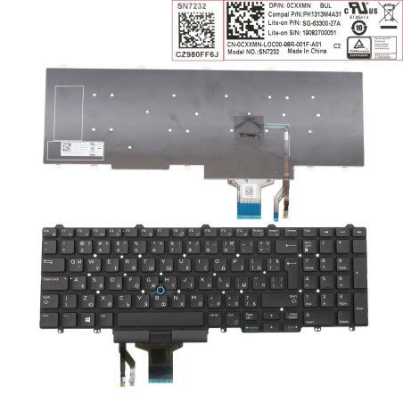 Клавиатура Dell Latitude E5550 E5570 E5580 E5590 Precision 3510 3520 3530 0cxxmn pk1313m4a31 sg-63300-27a sn7232 NSK