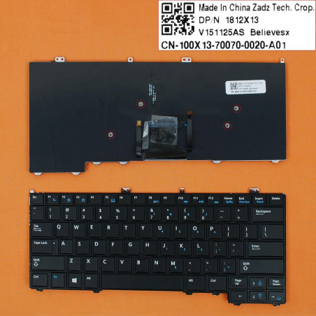 Клавиатура Dell Latitude E7440 E7420 E7240 1812X13 4P5PJ 04P5PJ 00K1C8 V141025AR1 PK130VM1A35 NSK-LADUC