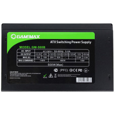Блок живлення GameMax 500w 12v V2.3 Model зарядне облаштування GM - 500b 120 mm FAN PFC ATX 1x20 1x4 4 3xsata 2xpata 1x6 2pin 12