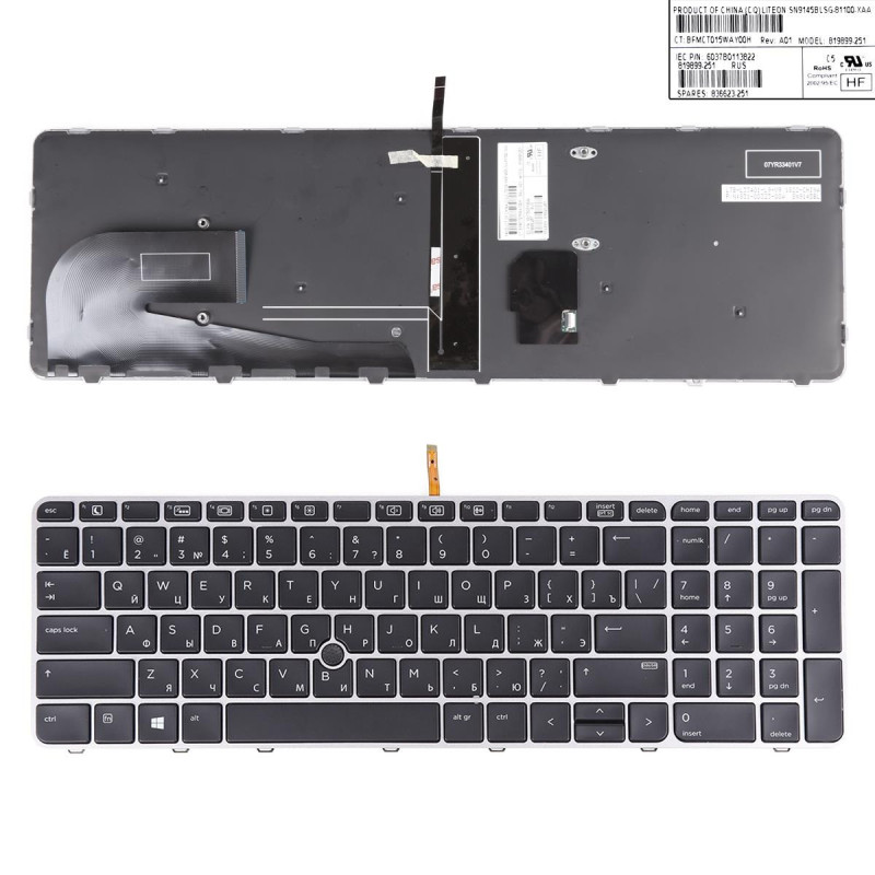 Клавиатура HP EliteBook 755 G3 850 G3 850 G4 ZBook 15u G3 G4 6037B0113822 819899-251 821156-001 SN9145PS1 SG-81130-XU Клавиатура HP EliteBook 755 G3 850 G3 850 G4 ZBook 15u G3 G4 6037B0113822 819899-251 821156-001 SN9145PS1 SG-81130-XU