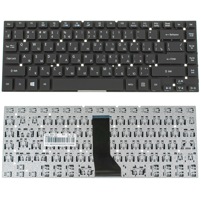 Клавіатура для ACER ноутбука сумісна з великою кількістю моделей AS 3830 4830 TM 3830 4755 483 Win 7
