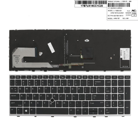 Клавиатура HP Elitebook 850 G5 G6 755 G5 ZBook 15u G5 G6 L14367-001 L12000-251 L14367-251 6037B0136201 V162826CS1 V16