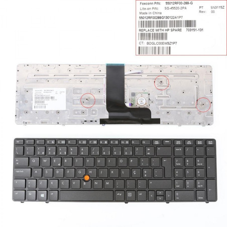 Клавиатура HP EliteBook 8560W 8570W 55012AF00-035-G 55012AF00035G 9Z.N6GBF.B0R 9ZN6GBFB0R 690647-251 690647251